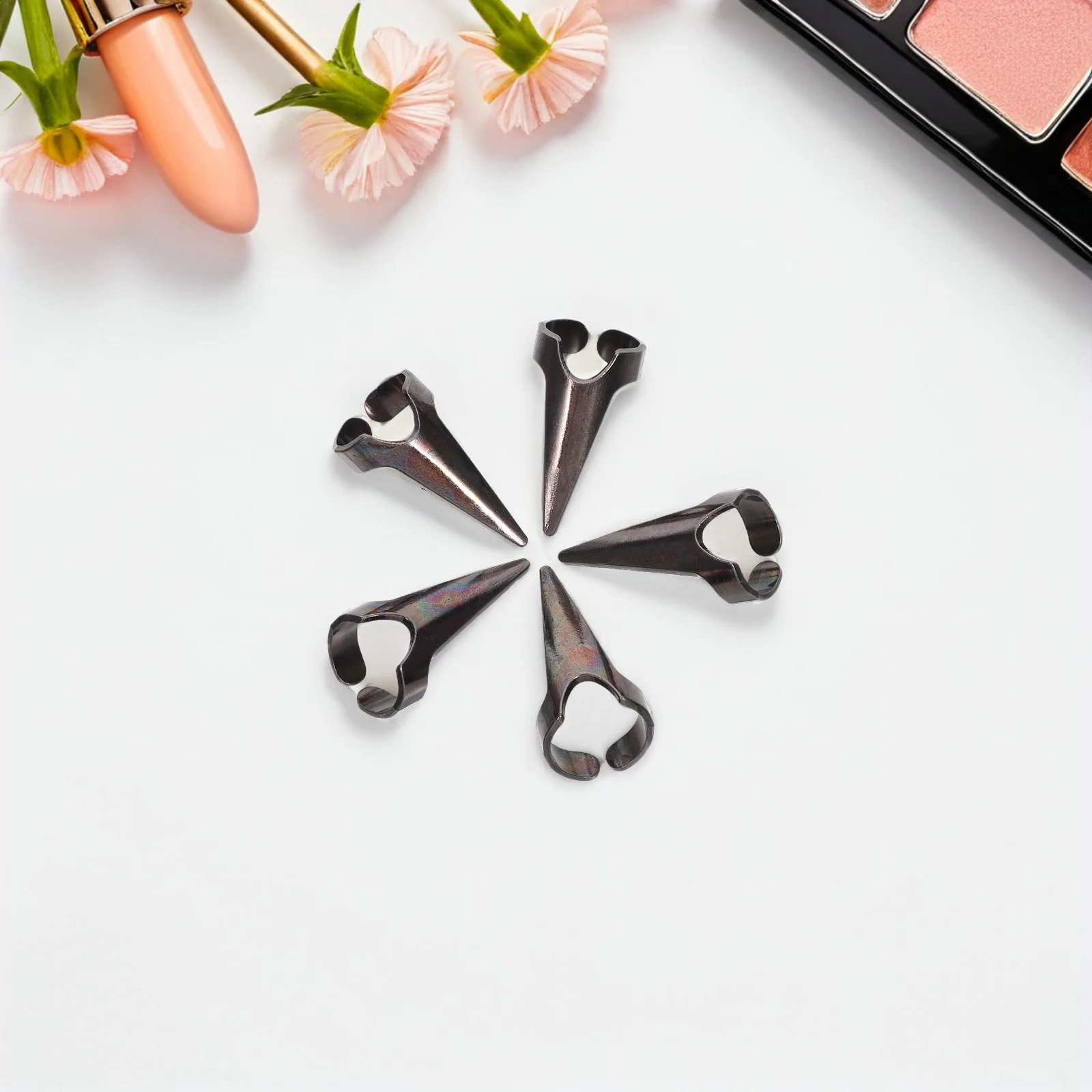 

30pcs Metal Claw Rings Full Finger Men Ring Tip Nail Art For Cosplay Party Punk Style Joint Ring Set Accessory