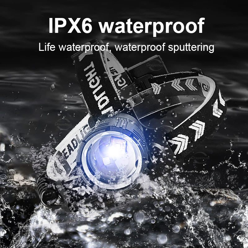 Super XHP360 Led Headlamp USB Rechargeable Head Flashlight Powerful High Power Headlight Camping Fishing Waterproof Head Lamp