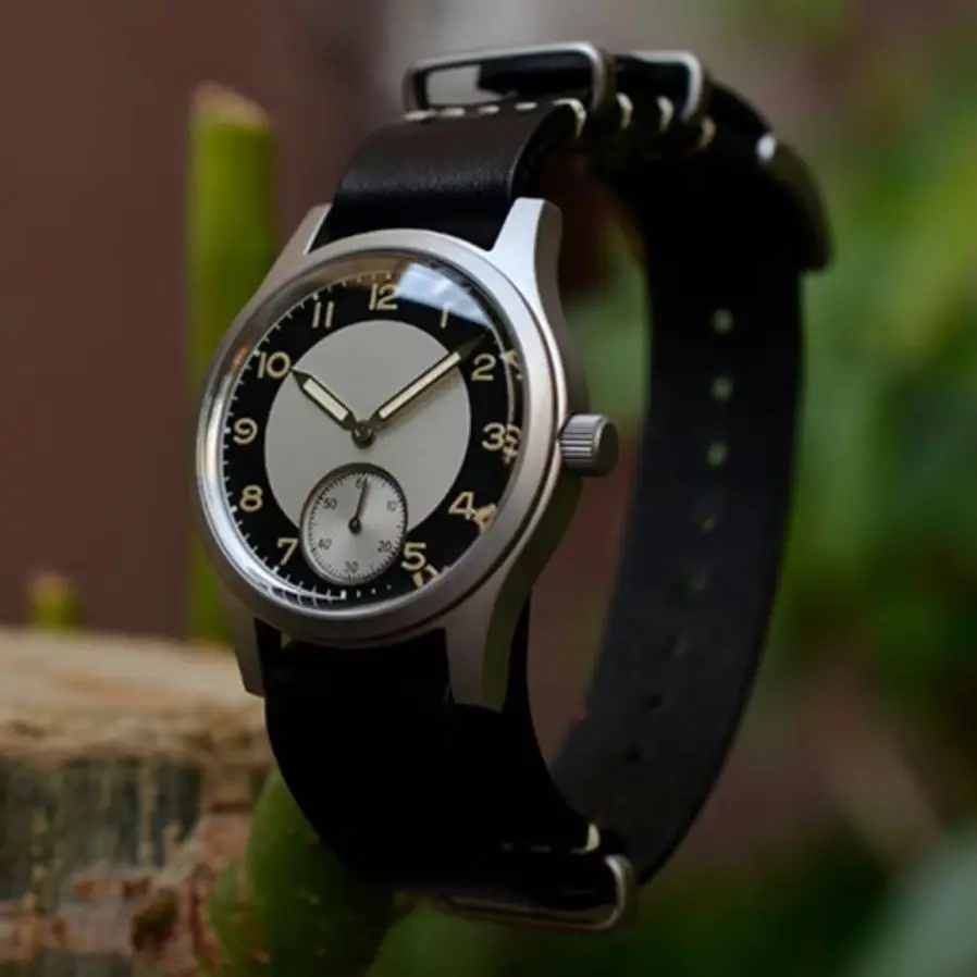 Baltany Men Pilot Watch 36mm Military Quartz Wristwatch Bubble Sapphire 100M Waterproof C3 Luminous VD78