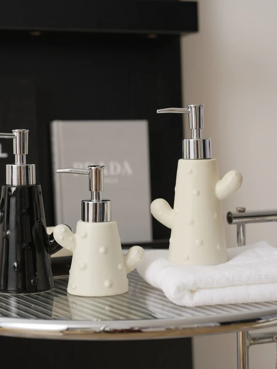 

Креативный кактус, керамический туалет для мытья рук, гель для душа в отеле, пресс-распределительная бутылка, аксессуары для ванной комнаты, дозатор мыла