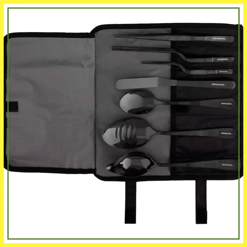 

Professional Chef Plating Kit, 7 Piece Culinary Plating Set, Black, Stainless Steel