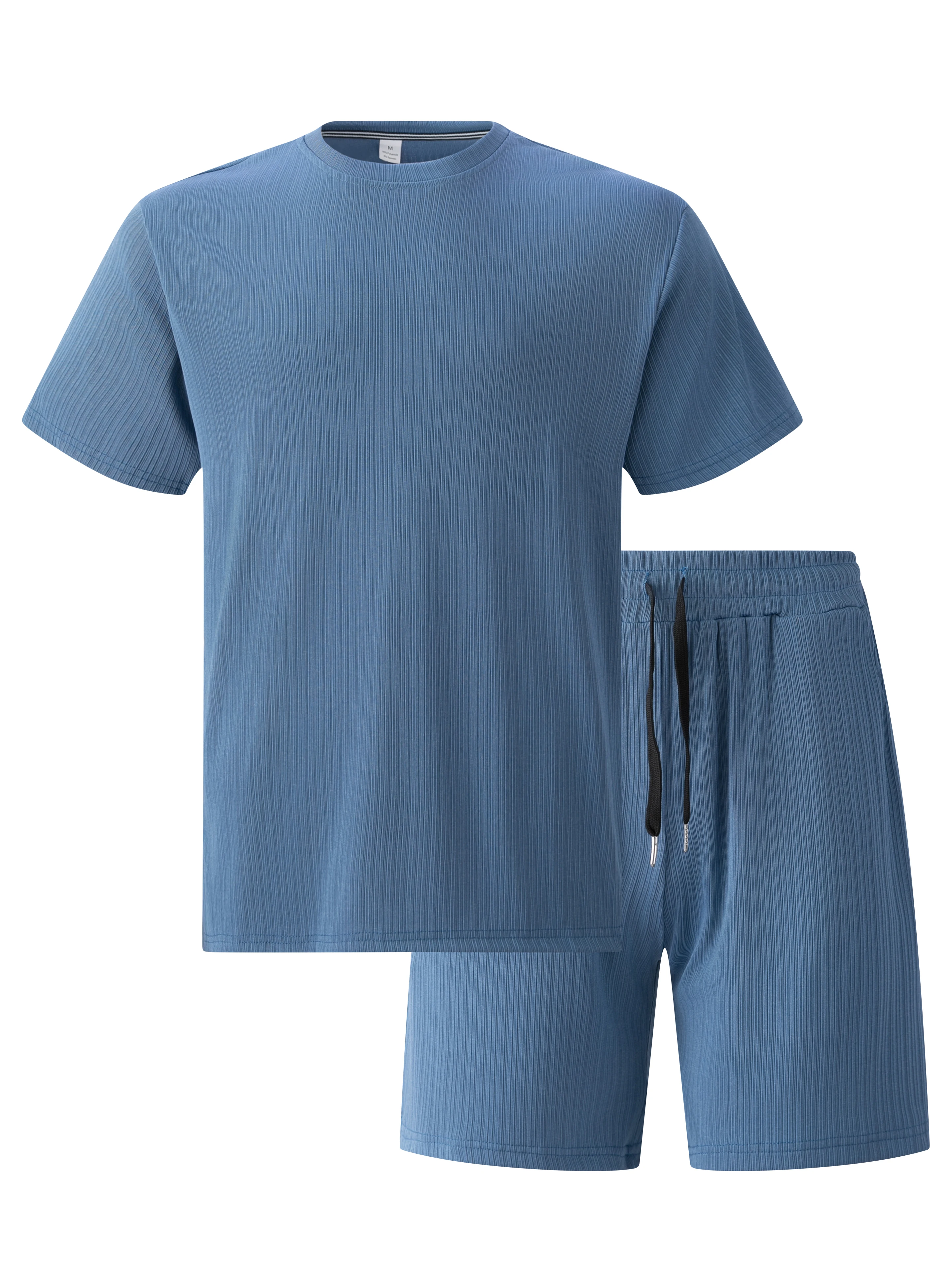 Summer men's short-sleeved and shorts set, simple and casual, high-quality outdoor men's wear, summer fashionable loose pullover