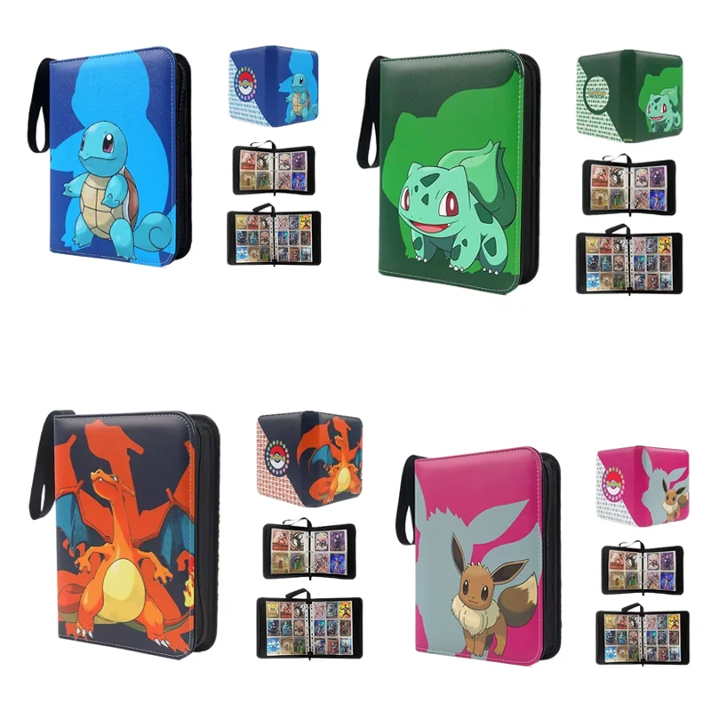Card Anime Photo Album Collect Album Loose Leaf Pu Zipper Game King Fans Pikachu Card Pack Toys Figure Card Storage Bag Gift