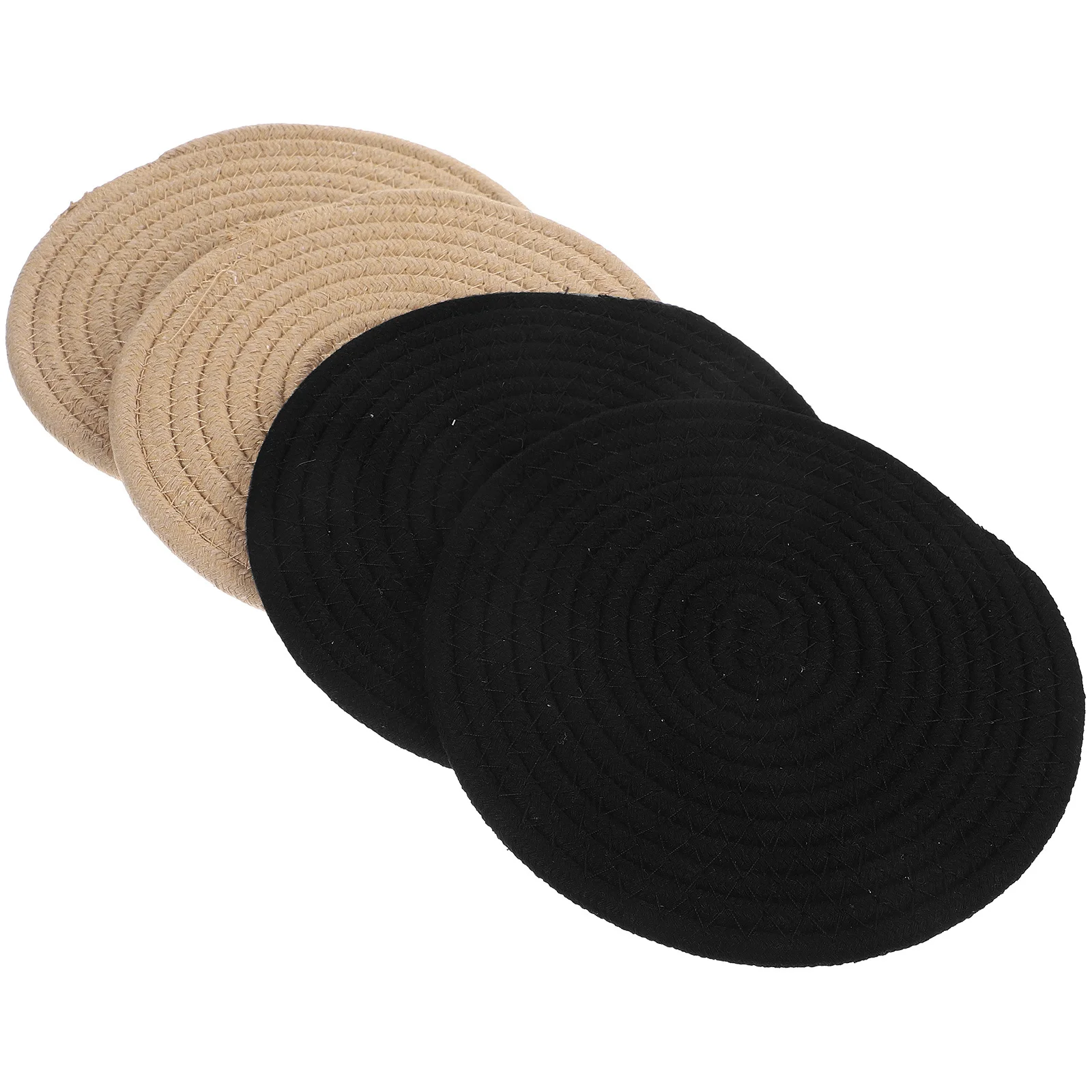 

4Pcs Heat Resistant Cotton Pot Protectors Woven Potholders Round Kitchen Table Mats Non Slip Trivets Woven Potholder