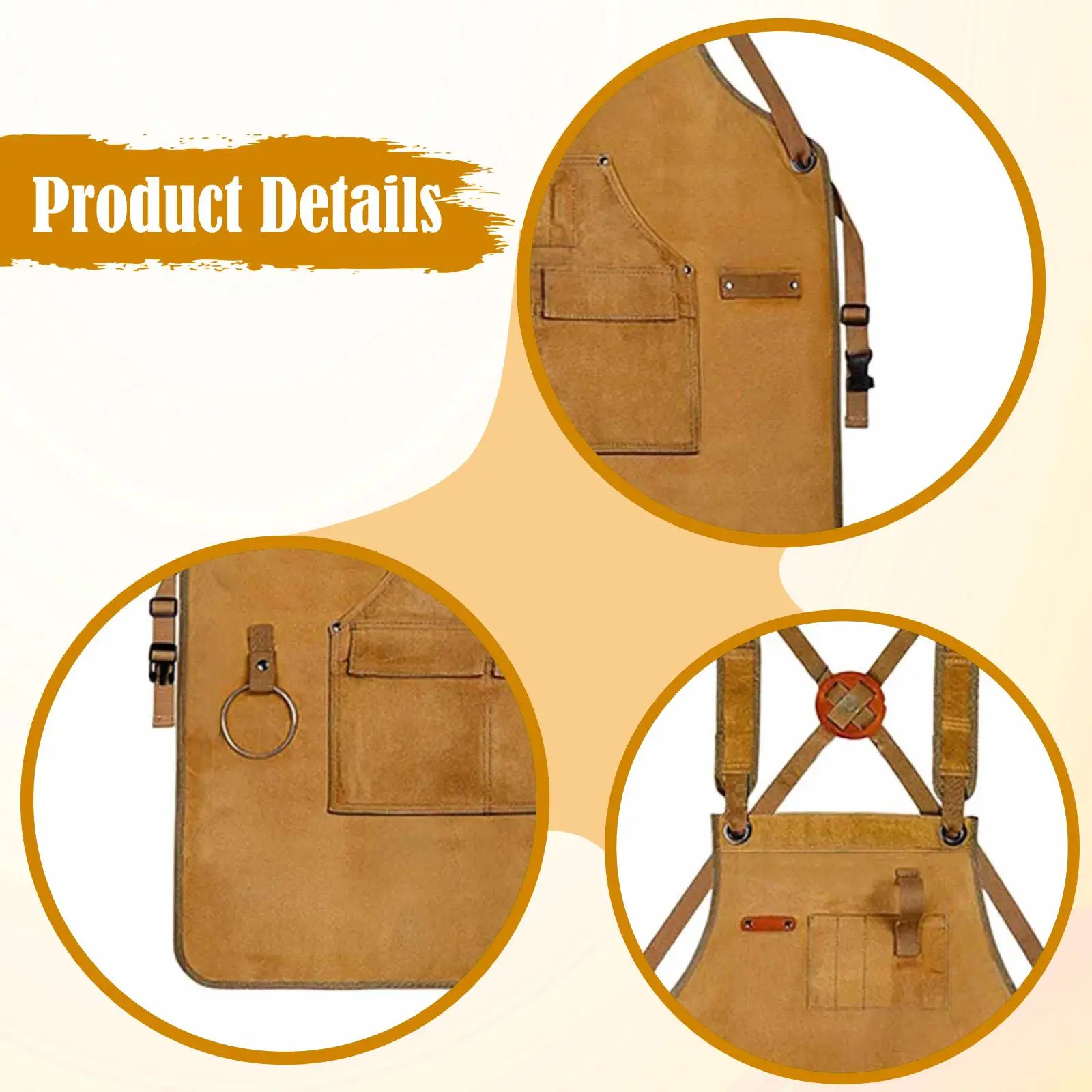 Tool Apron Canvas Heavy Duty Adjustable Work Apron with 9 Pockets for Woodworking Electrician Machinist Repairman Handyman DIY