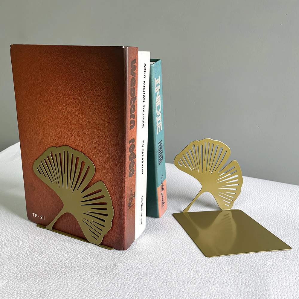 

ginkgo leaf Hollow Bookstands Metal Star Bookends Book Support Office Decoration Book Rests Document Holder Gifts