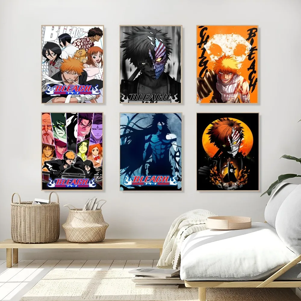 1PC Anime Bleach Poster Self-adhesive Art Waterproof Paper Sticker Coffee House Bar Room Wall Decor