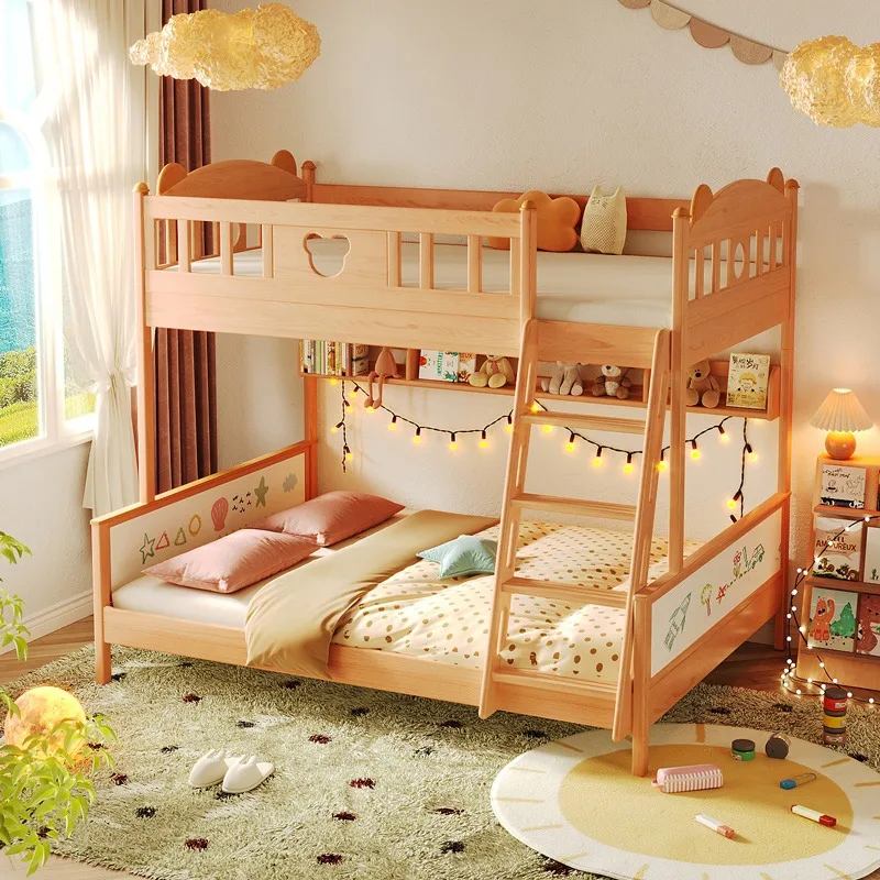 New Design Cozy Kids Bunk Beds With Storage Book Shelf
