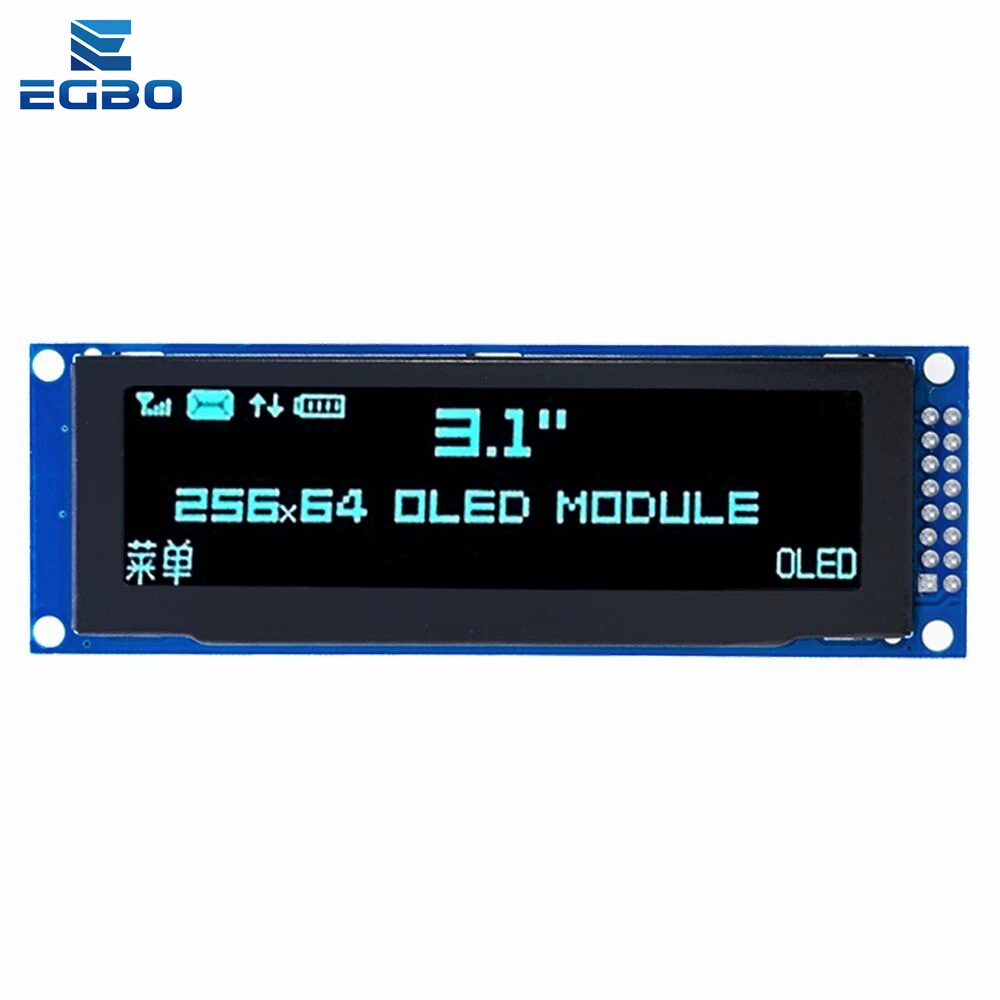 EGBO 리얼 OLED 디스플레이, 3.12 인치 256x64 25664 도트 그래픽 LCD 모듈 디스플레이 스크린, LCM 스크린, SSD1322 컨트롤러, 지지대 SPI