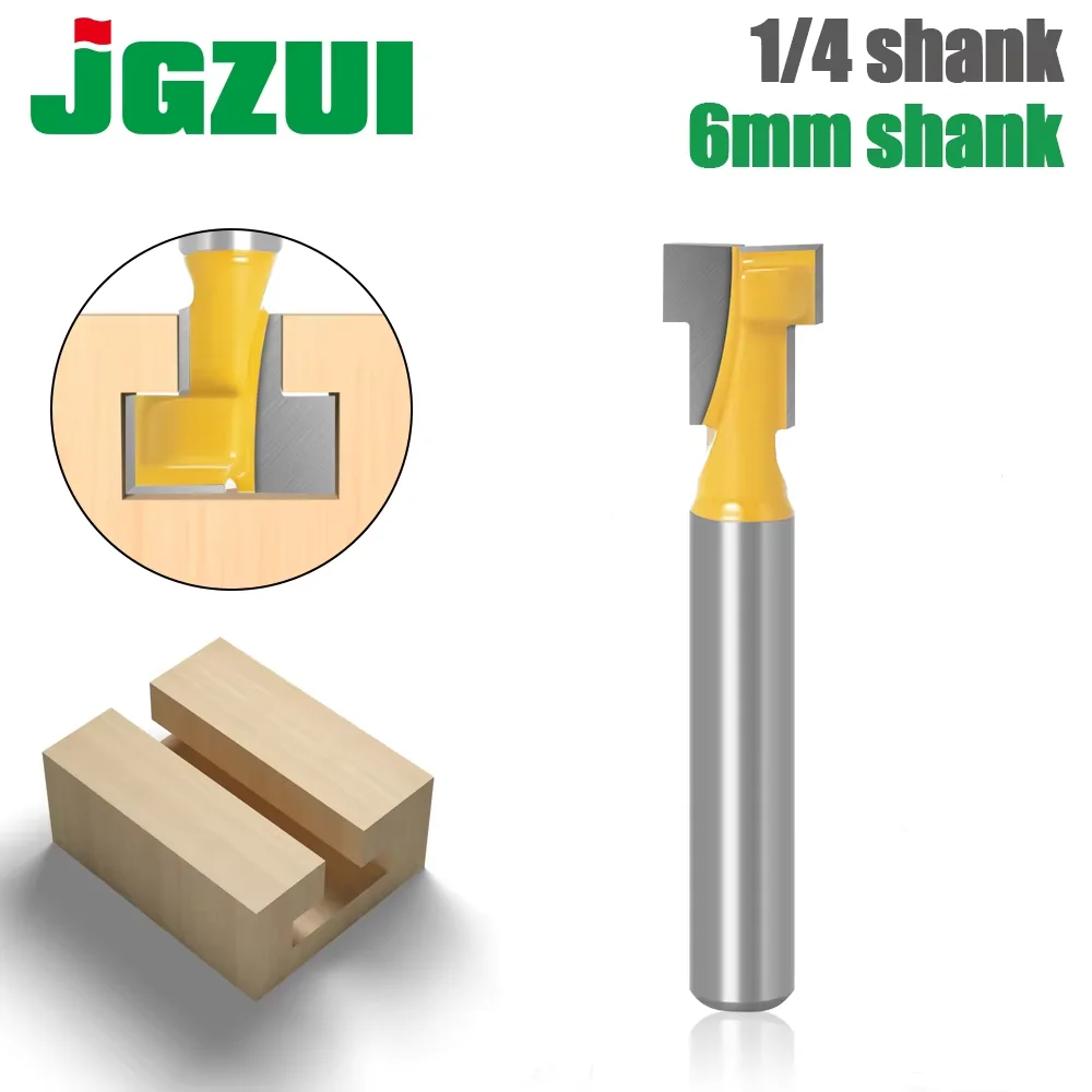 

1pc 1/4" Shank 6mm T-Slot Cutter Router Bit Set Hex Bolt Key Hole Bits T Slotting Milling Cutter for Wood Woodworking