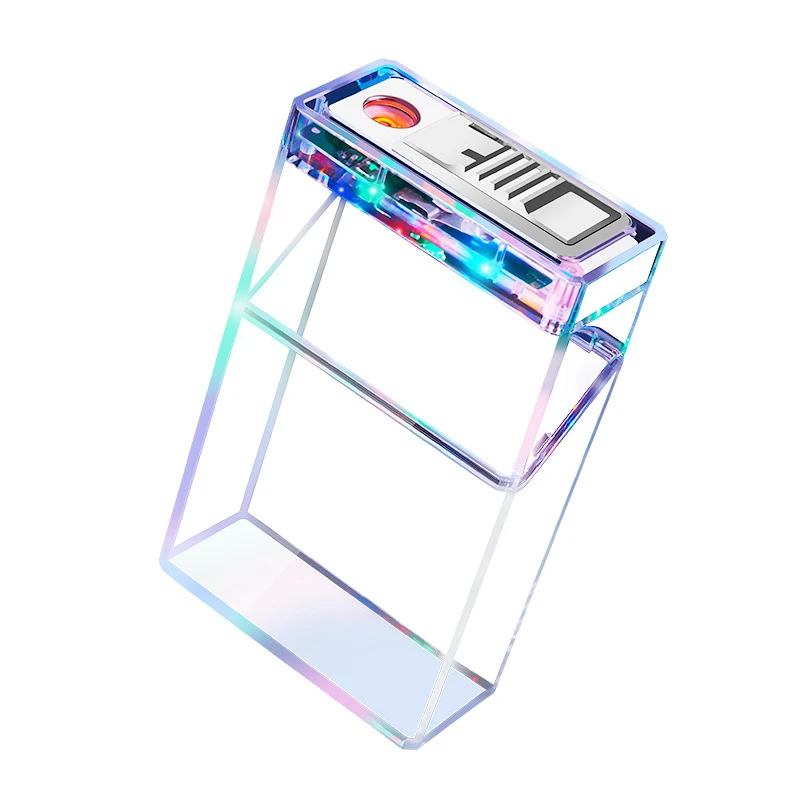 The Whole Package Transparent Light Cigarette Case Charging Lighter Cigarette Case Two-in-one Multi-functional Cigarette Set