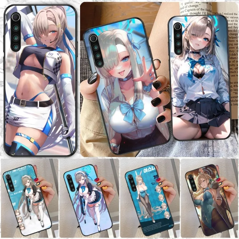 Blue Archive Asuna Smart Phone Case for Xiaomi Redmi Note 12 11 10 9T 8 7 Pro 9 9A 9C 8 Black Soft Phone Cover Funda