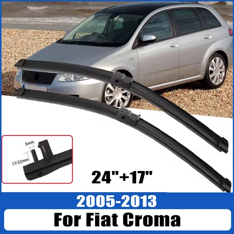 

For Fiat Croma 2005-2013 2006 2007 2008 2009 Wiper Front Wiper Blades Windshield Windscreen Window Brush 24"+17"Car Accessories