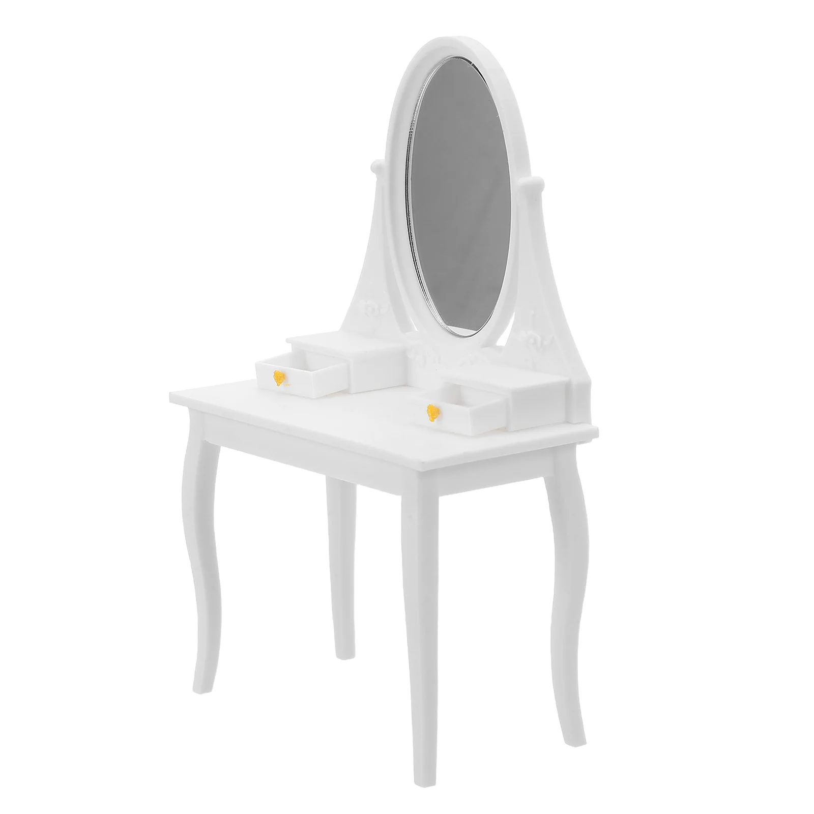 

Mini Dressing Table With Mirror Realistic Miniature Dollhouse Vanity Pla Safe Edges Small House Kit Decor - Dollhouse Bedroom