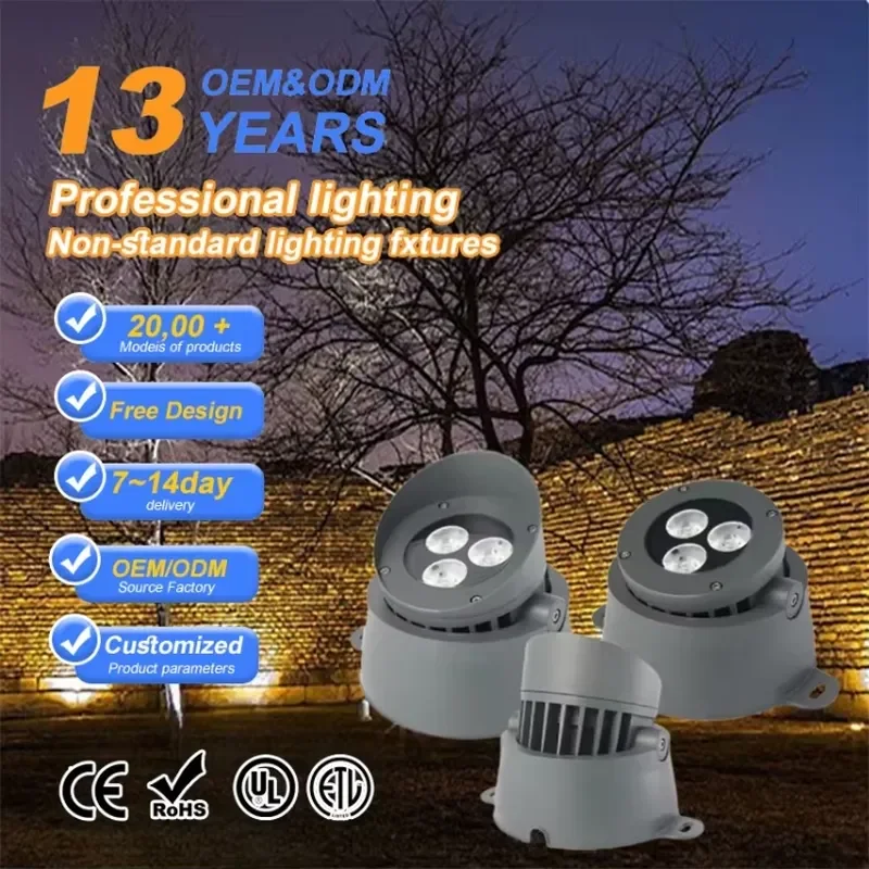 Super Waterproof IP66 High Brightness LED Flood Light Die-casting Aluminum Body Outdoor Spotlight for Landscape Garden Yard