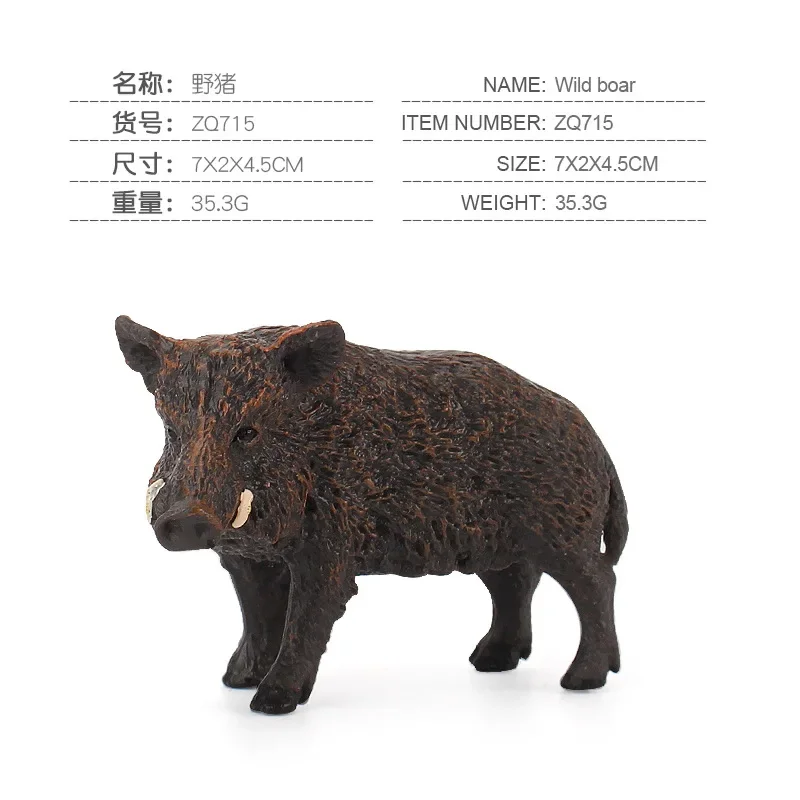 New 1PC Simulation Animal Wild Life Wild Boar PVC Model Cartoon Figure Kids Preschool Figurine Toy Home Decor Gift