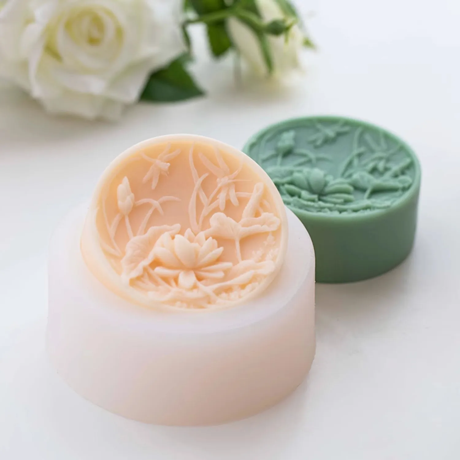 Lotus Soap Mold Dragonfly Silicone Soap Molds DIY Handmade Silicone Mould for Natural Soap Making