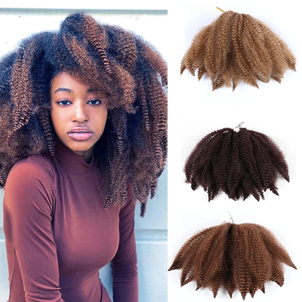 

Ombre Marley Twist Braiding Hair Short Springy Afro Kinky Twist for Soft Locs Crochet Braids Synthetic Crochet Hair Extensions