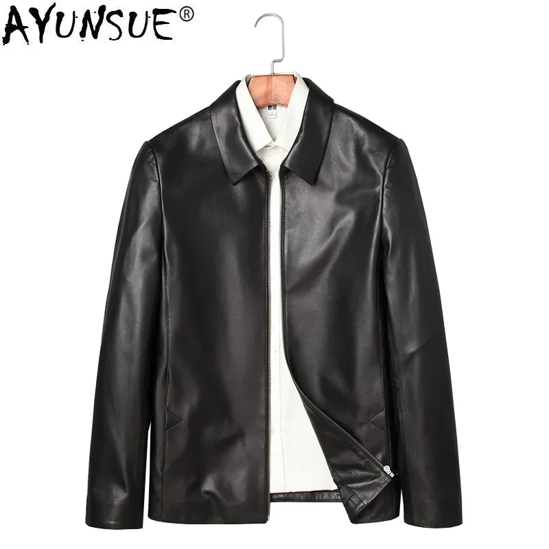 

AYUNSUE Genuine Leather Jacket Men Spring Real Sheepskin Coat for Men Leather Jackets Short Veste Cuir Homme 71J7867J KJ2110