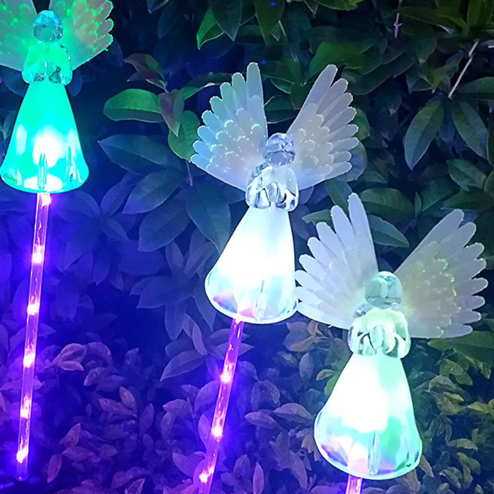 Solar Angel LED Outdoor Lights LED Angel Solar Landscape Decorative Lights for Cemetery Grave Garden Patio NOV99