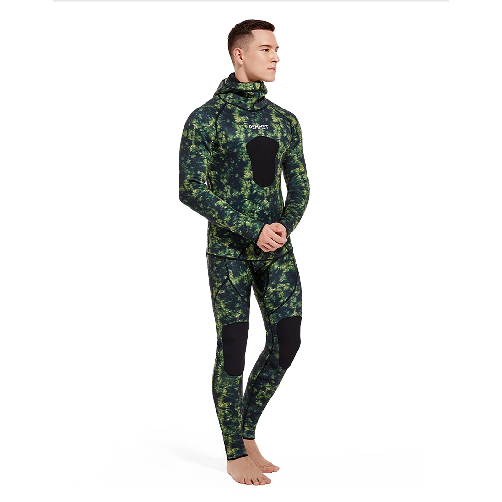 5mm CR Neoprene Wetsuit Open Cell Free Diving Suit Camouflage Two-piece set Mens Snorkeling Swimming Spearfishing Wetsuit