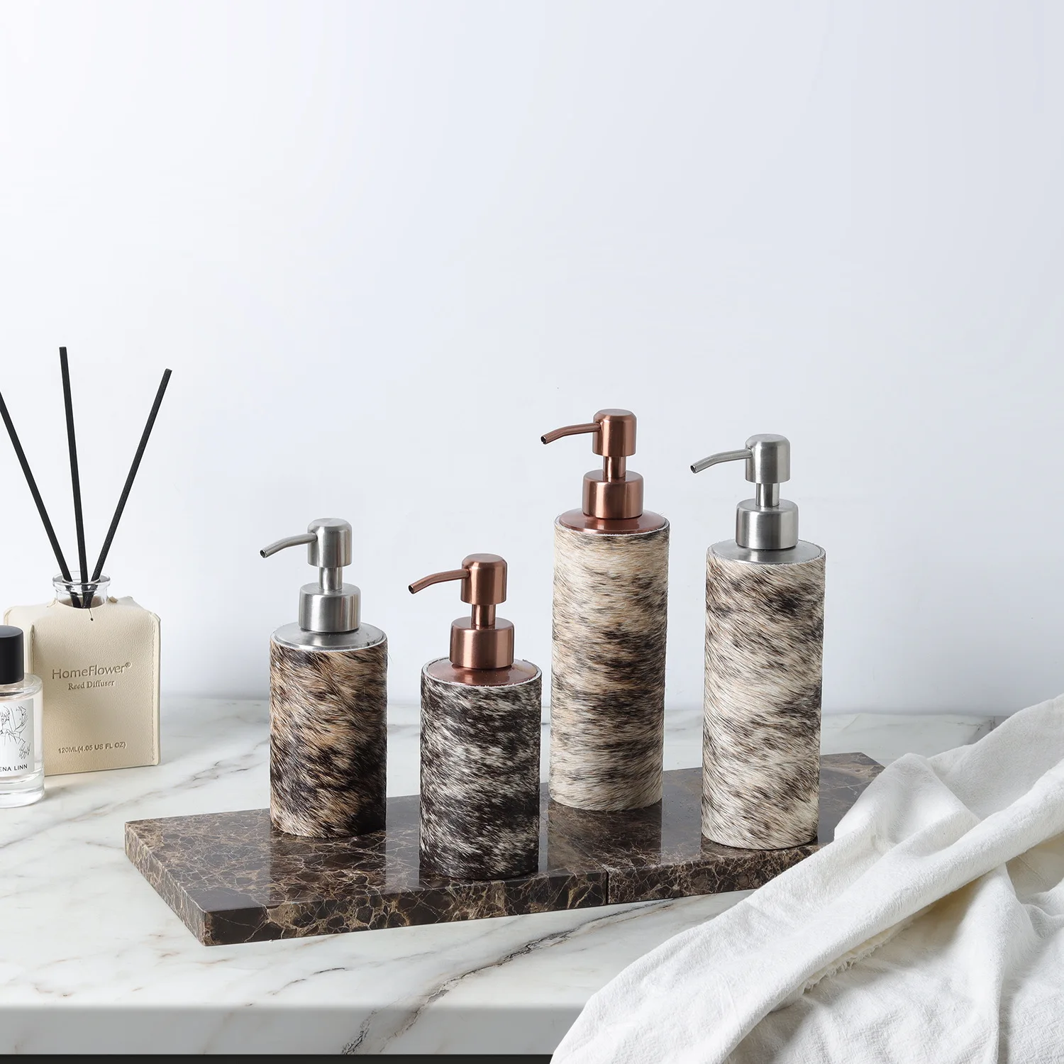 

Creative Horsehair Stainless Steel Hand Soap Bottle Pump Portable Lotion Bottle Bathroom Utensil Metal Soap Dispenser Home Decor