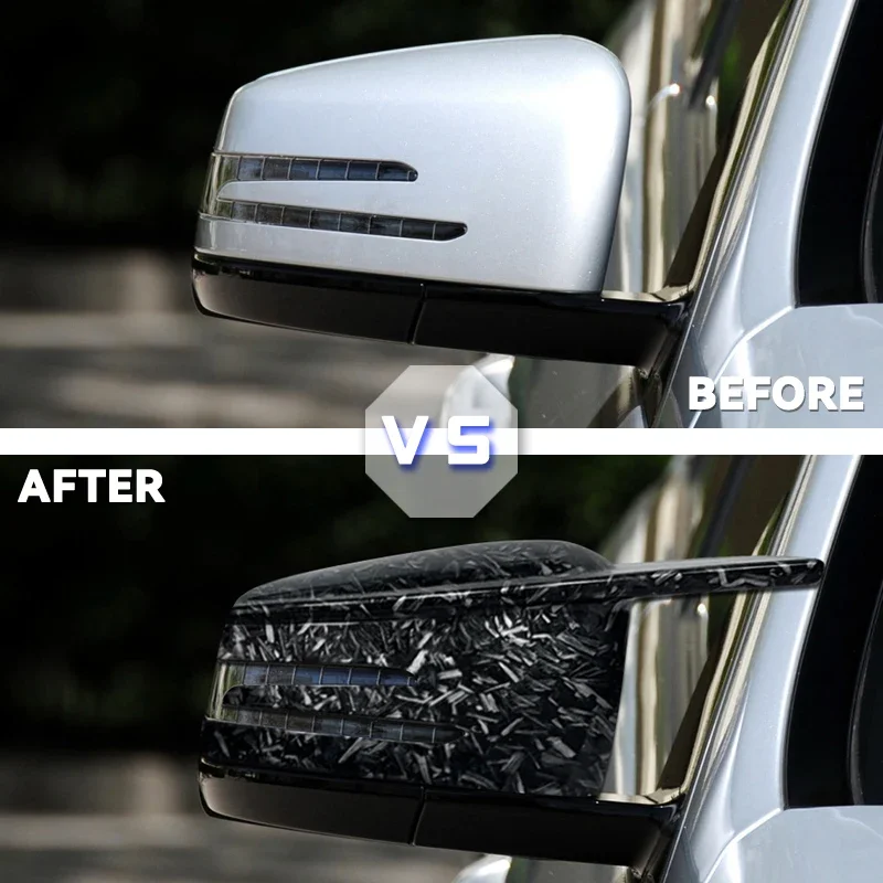 Rearview Mirror Cover For Mercedes Benz W176 W246 W212 W204 C117 X156 X204 W221 C218 Glossy Black Car Mirror Caps Sticking