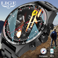 LIGE Outdoor Smart Watch Men GPS 410mAh Ultra Long Battery Life Compass Altimeter NFC Watch Sport Bluetooth Call Smartwatch Men