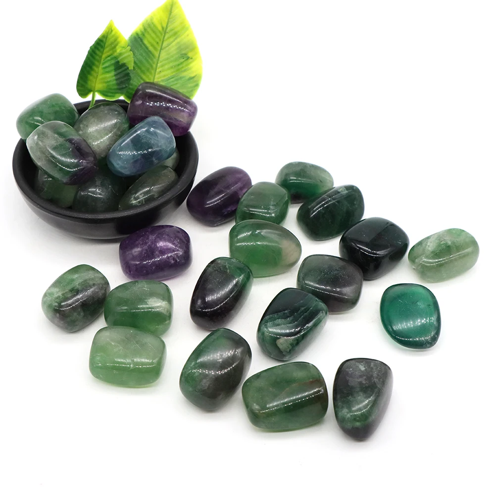 Natural Fluorite Tumbled Stone Quartz Rock Specimen Yoga Gemstone Amethyst Aquarium Home Decor Healing Crystals DIY Beads Pendan