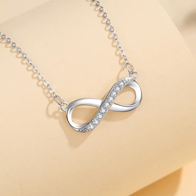 

New 925 Sterling Silver Necklace Pendant Zircon for Women Wedding Jewelry Engagement Charm Party Gift Fine chain