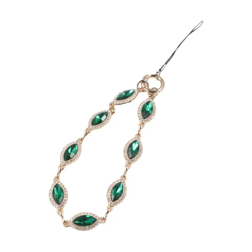 

Anti Loss Luxury Rhinestone Ring Wrist Strap Twinkling Fashion Rhinestone Mobile Phone Lanyard Plastic Base Portable