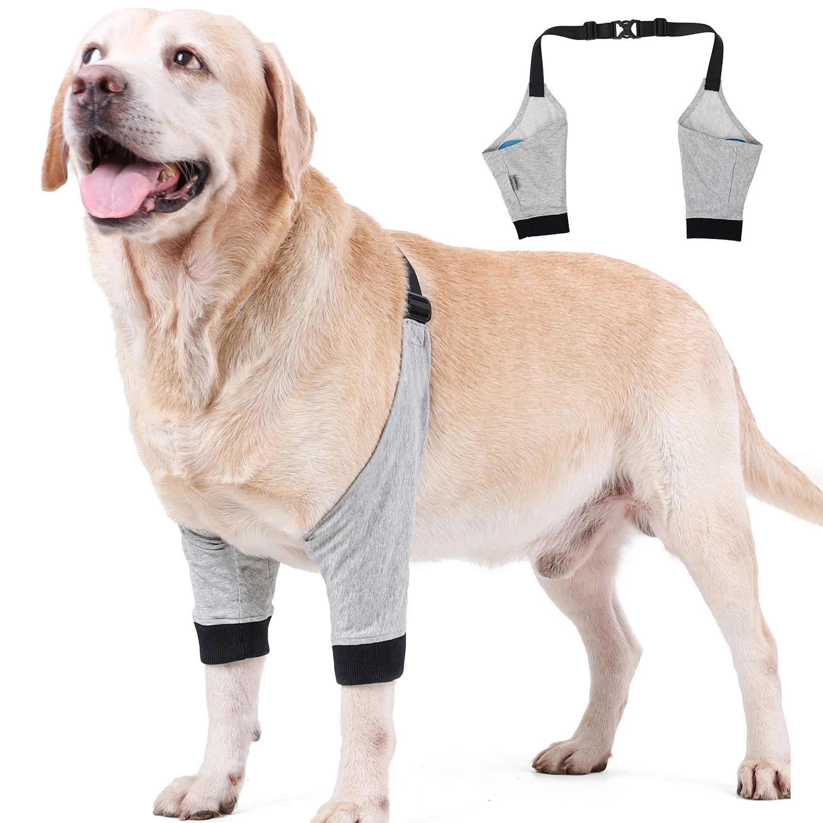 Dog Elbow Protector Front Leg Sleeve Soft Breathable Pain Relief Shoulder Support Elbow Sleeves Pads for Canine Adjustable Brace