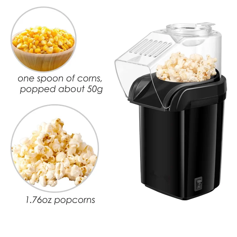 Electric Popcorn Maker 1PC Hot Air Circulation Mini Home Healthy Oil-free Children Homemade Snacks Corn Machine Automatic