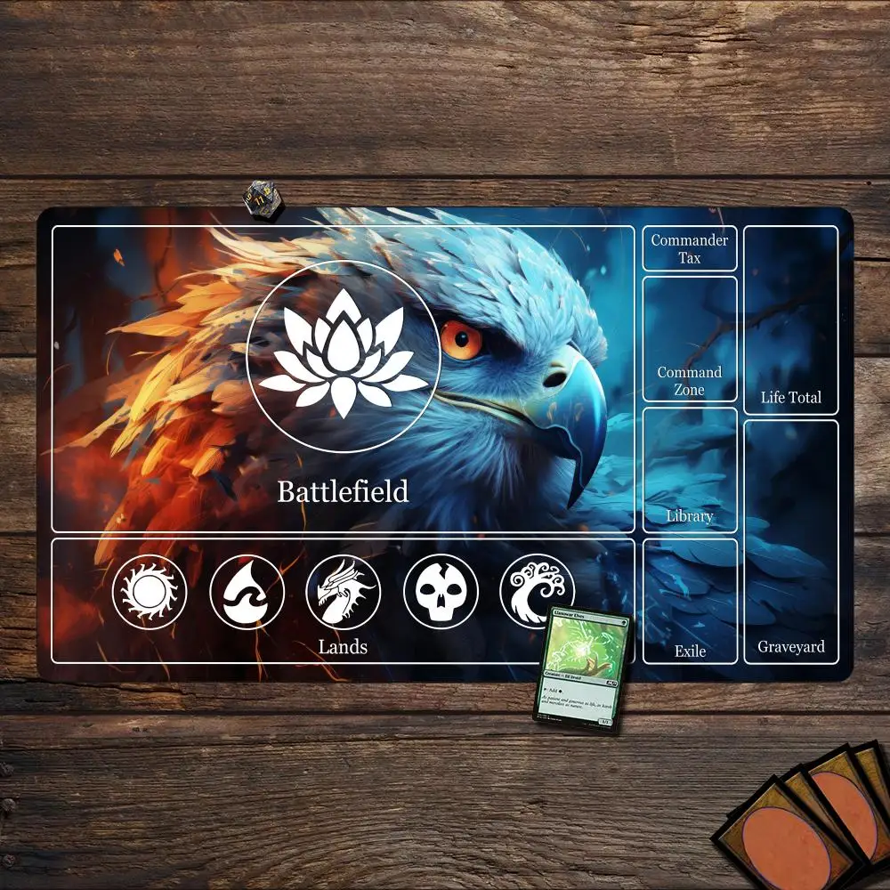 

Magic Playmat card gaming mat with zone Digital art eagle mtg playmat Desk Mat gamer keypad expansion mousepad office pad
