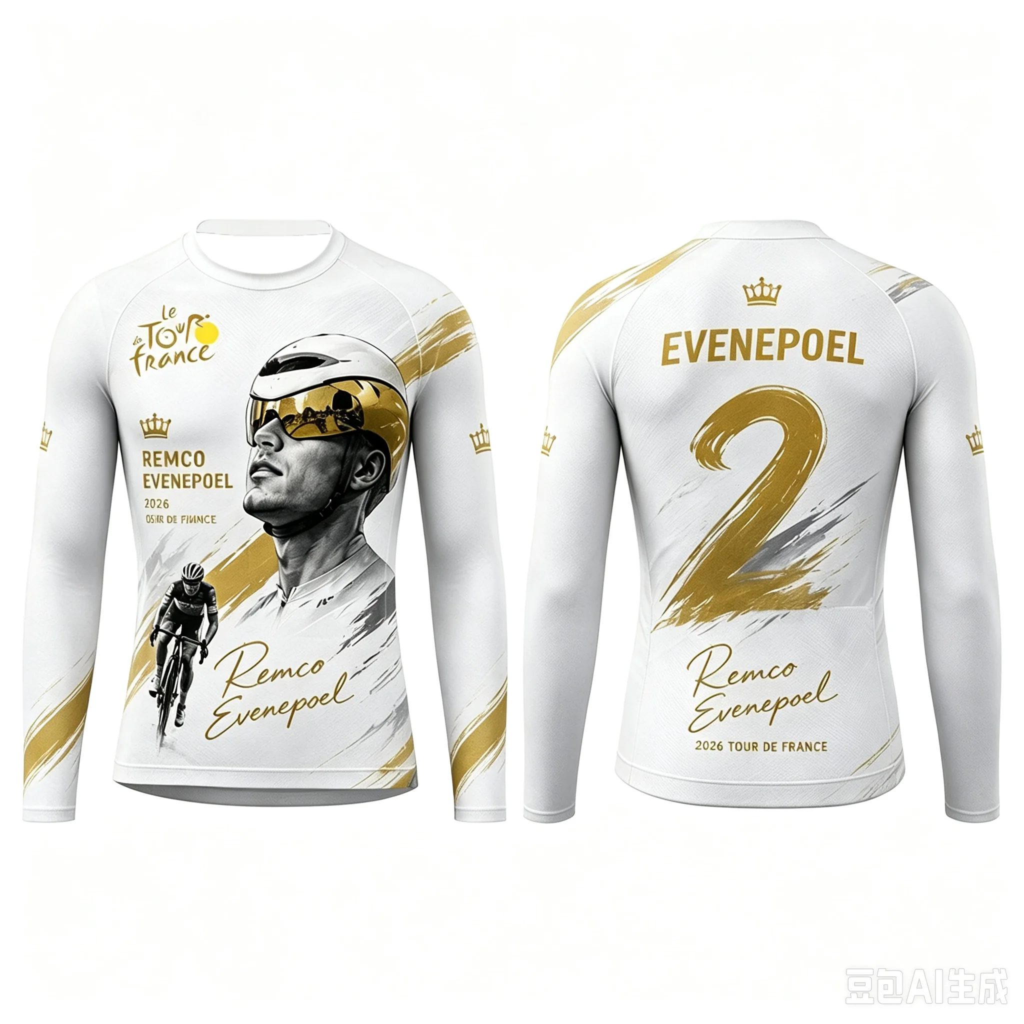 2026 Tour de France Champion Commemorative T-Shirt Pogacar Evenepoel Del Toro Printed Long Sleeve Tee Fan Bicycle Lover Gift