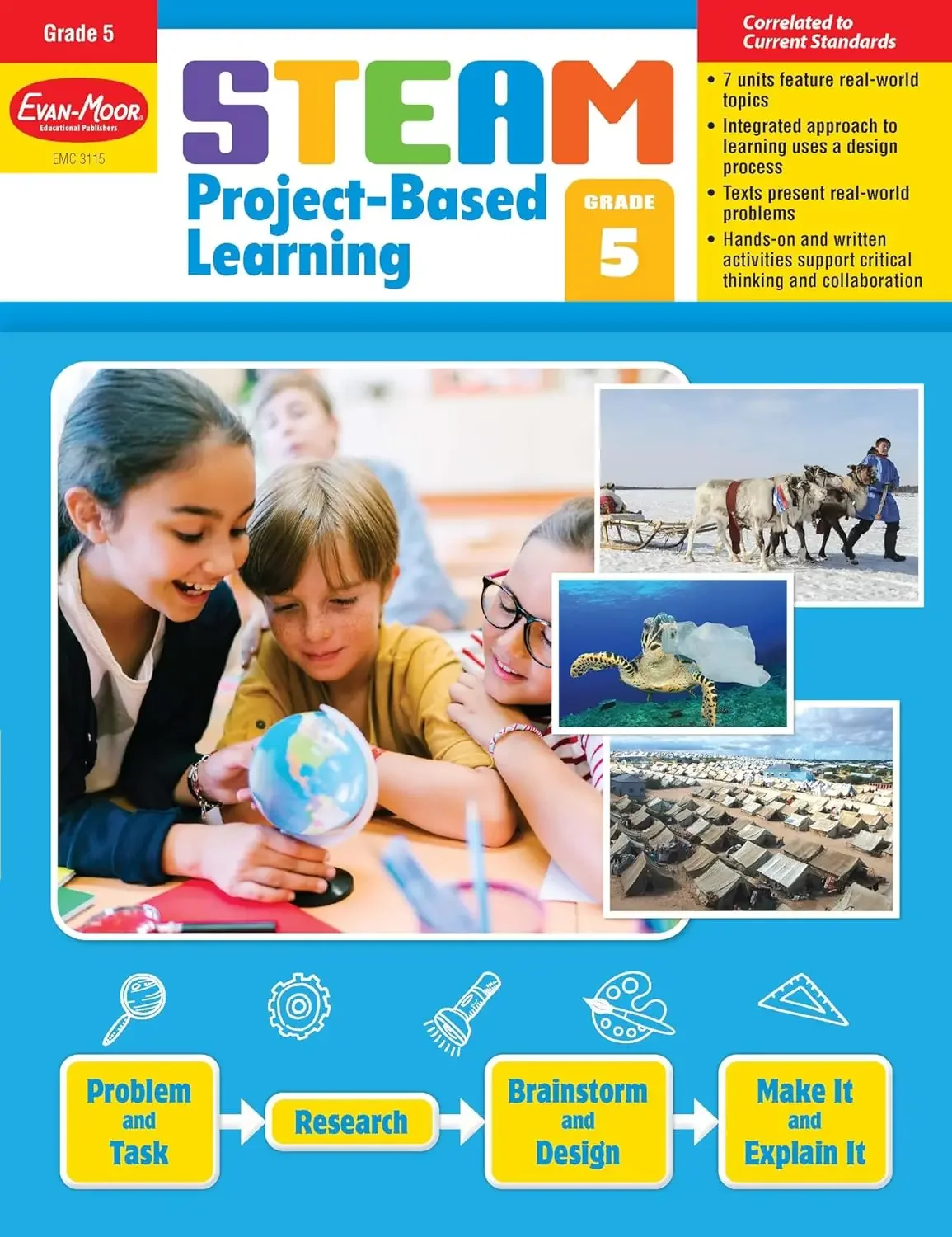 Evan-Moor STEAM Project-Based Learning, Grade 5 Workbook,aged 9 10 11 12, English book 9781645141914