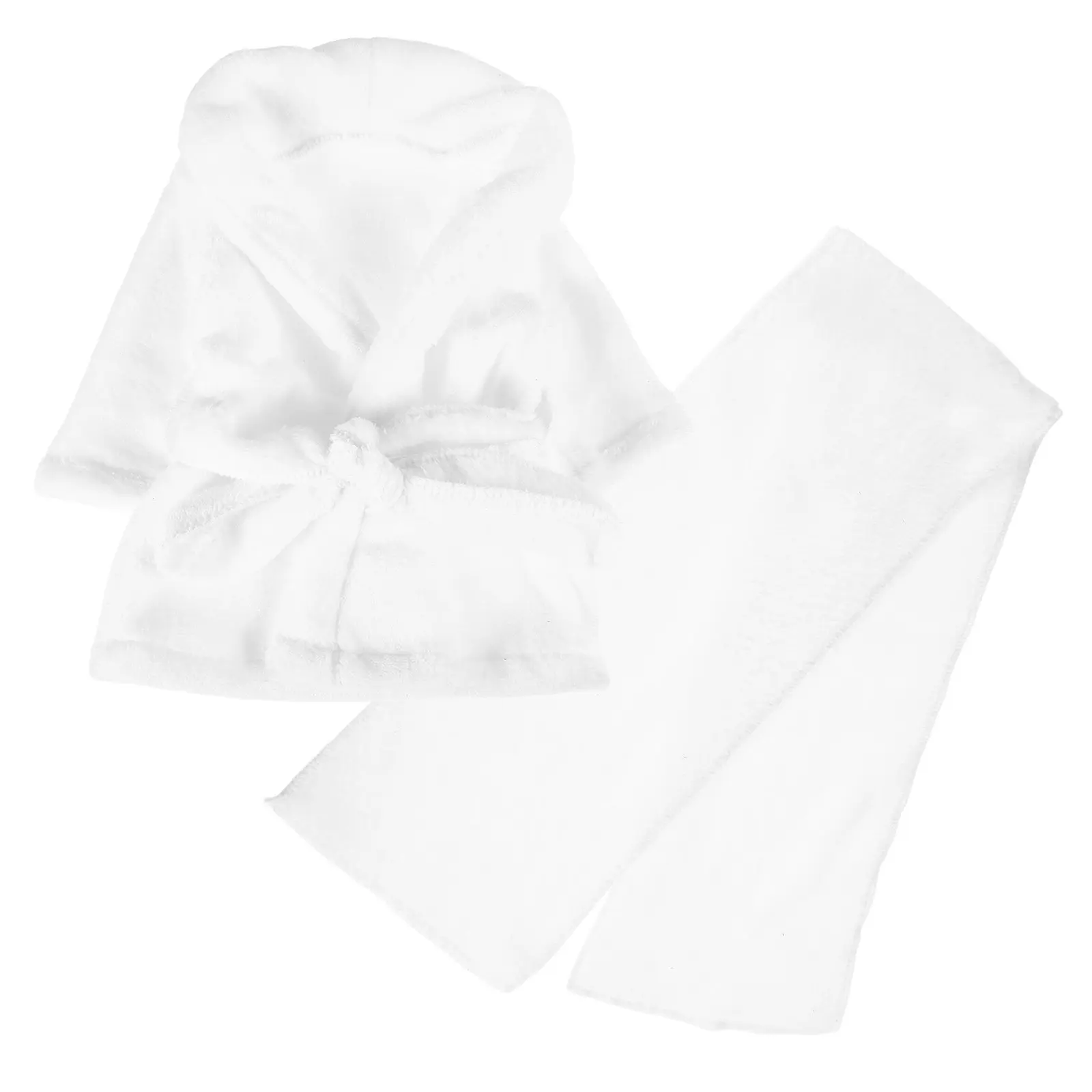 Newborn Coral Fleece Bathrobe Warm Infant Robe Sleepwear Photography Toddler Baby Girl Photoshoot Outfits Pajamas 0-2 - view 5