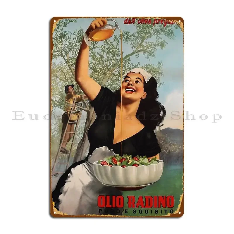 Vintage Italian Olive Oil Italian Food Kitchen Art Italy Metal Signs Customize Wall Decor Design Pub Designing Tin Sign Poster