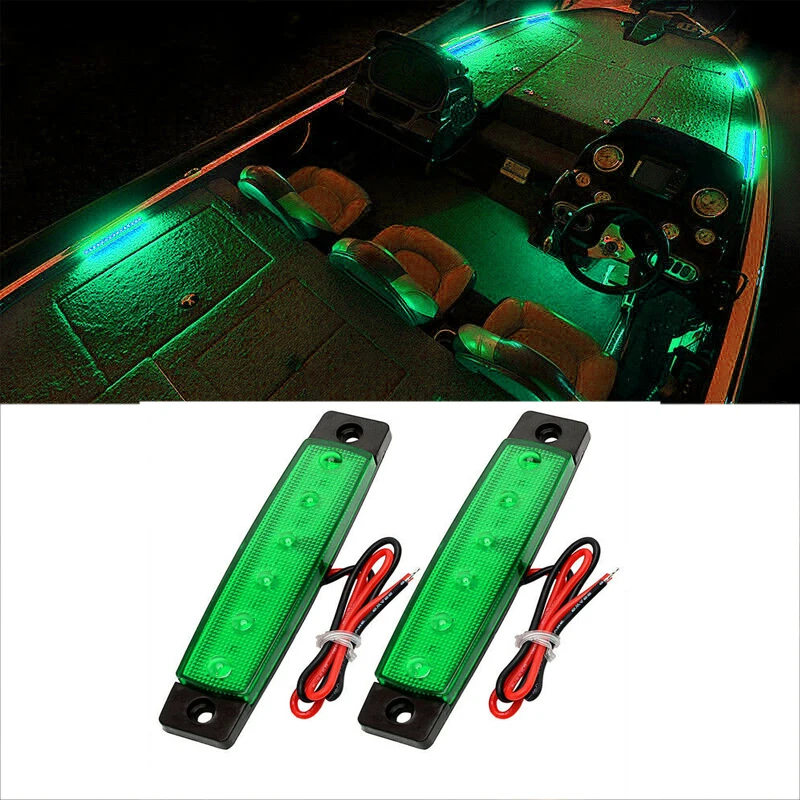 Luces LED de navegación para barco marino, luz de popa verde y roja, impermeable, señal de yate, lámpara para velero, Pontón, 24V CC