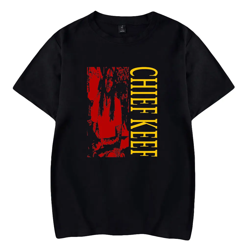 

Chefe Keef Merch T-shirt Crewneck Manga Curta Tee Tshirt dos homens das mulheres 2024 Harajuku Streetwear Hip Hop Rapper Moda