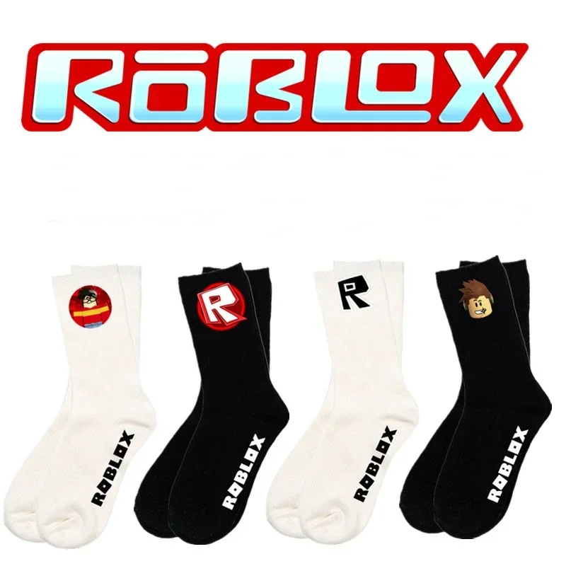 Game Roblox Game Anime Print Long Sleeve Mens and Womens Winter Leisure Fashion Sports Cotton Socks Knitted Socks Christmas Gift