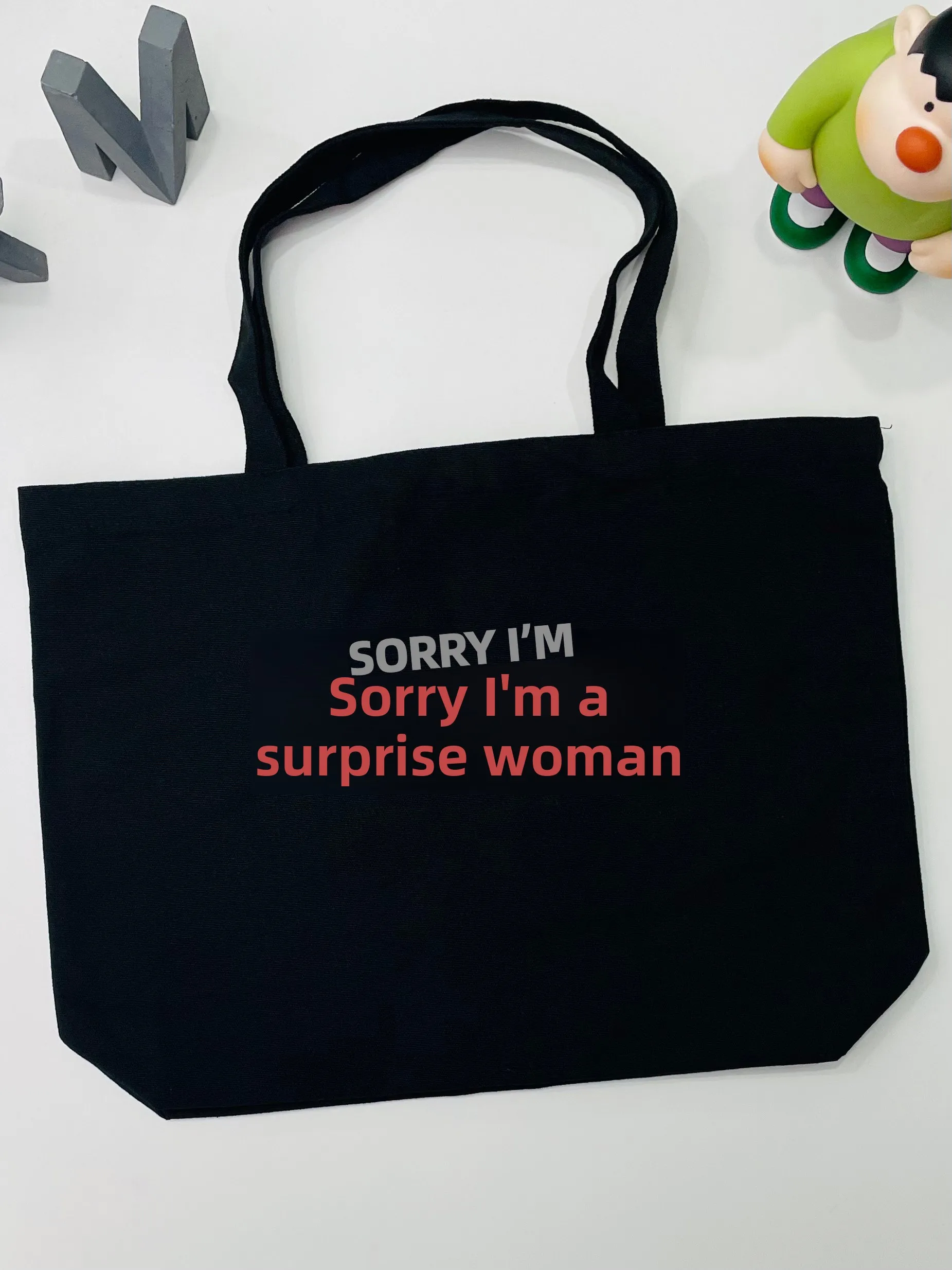 

Большая холщовая сумка-тоут Capaci ex, пригородная сумка, модная корейская сумка с принтом для молодежи, повседневные сценарии