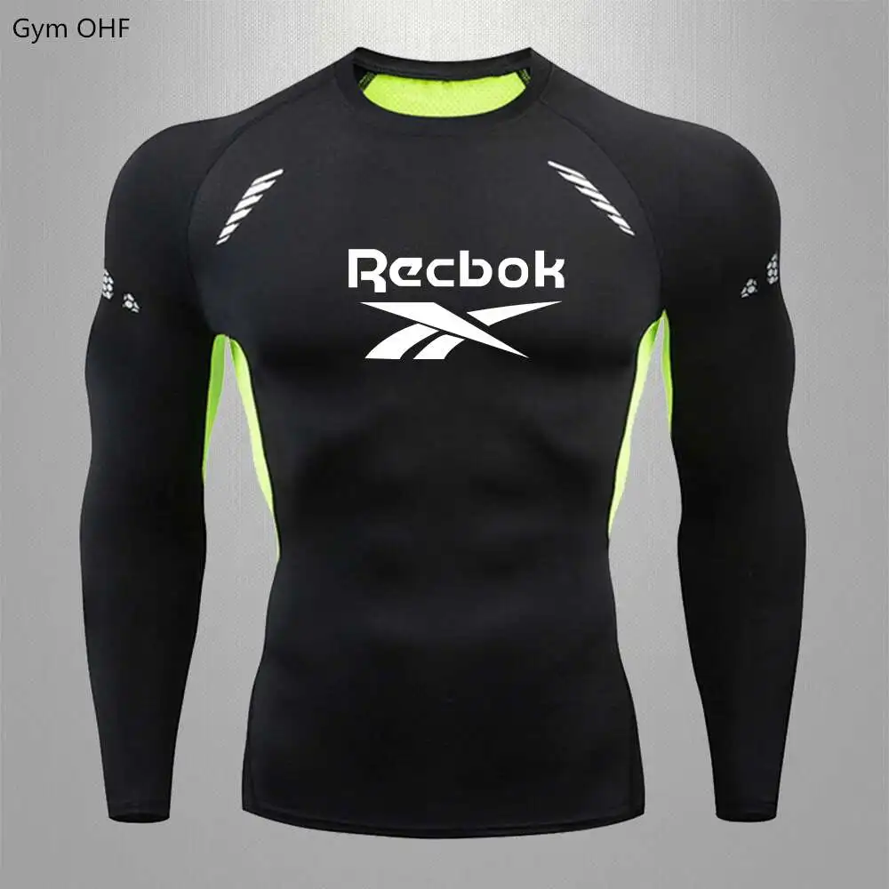 Bodybuilding Sport T-shirt Men Quick Dry Running Shirt Long Sleeve Compression Gym T Shirt Men Fitness Tight Tops Rashgard MMA