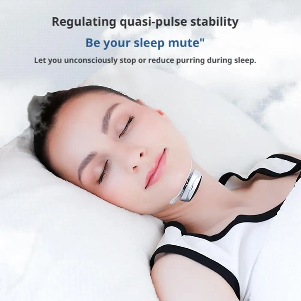 

1PCS Smart Anti Snoring Device Dual Pulse Massage Technology Rechargeable Design For Sleep Apnea Relief Home Travel Accessoion
