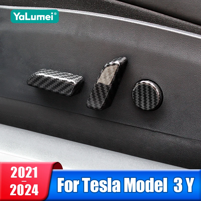 

Car Seat Adjustment Switch Knob Trim Cover For Tesla Model Y Model 3 2021 2022 2023 2024 Accessories