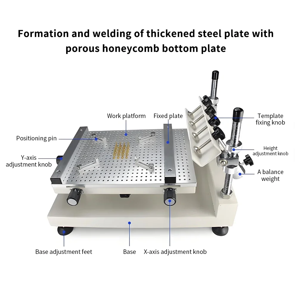Chip Repair Solder Paste Printer Manual Silkscreen Printing Red Glue Printing Machine ZB3040H Solder Paste Printing Machine