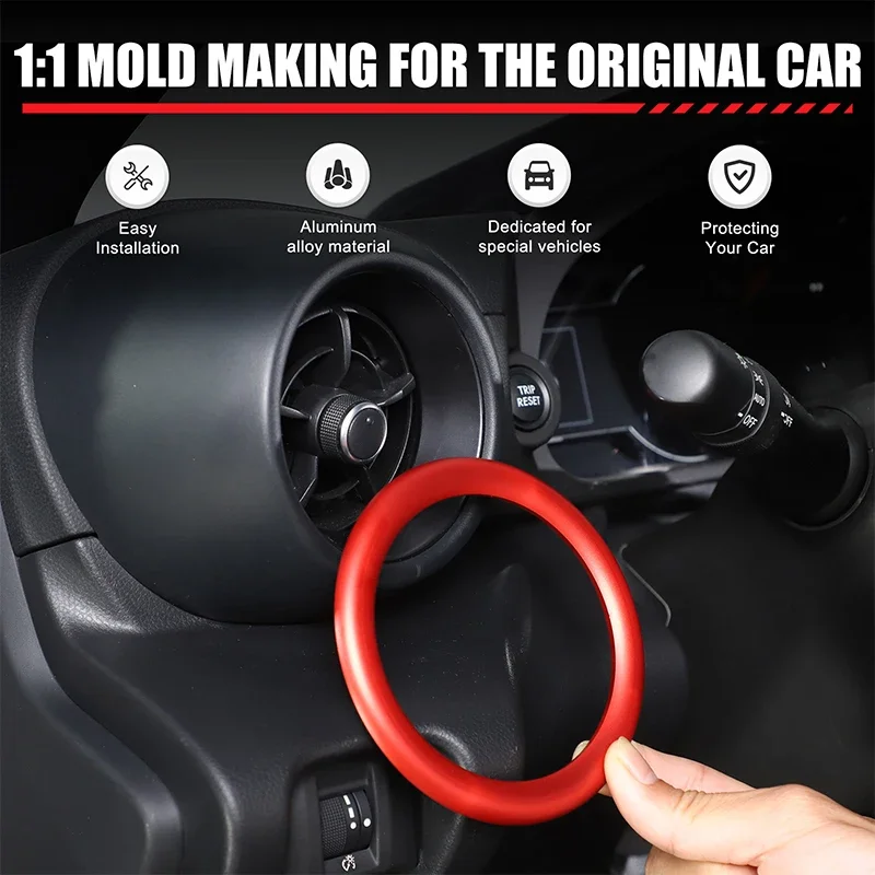 

For Toyota 86 Subaru BRZ 2022-2025 Aluminum Alloy Red Car Air Conditioning Side Air Vent Decoration Ring Cover Car Accessories
