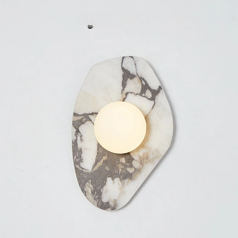 

Italian Bulgari living room wall lamp French retro bedroom creative marble wabi wind aisle wall lamp