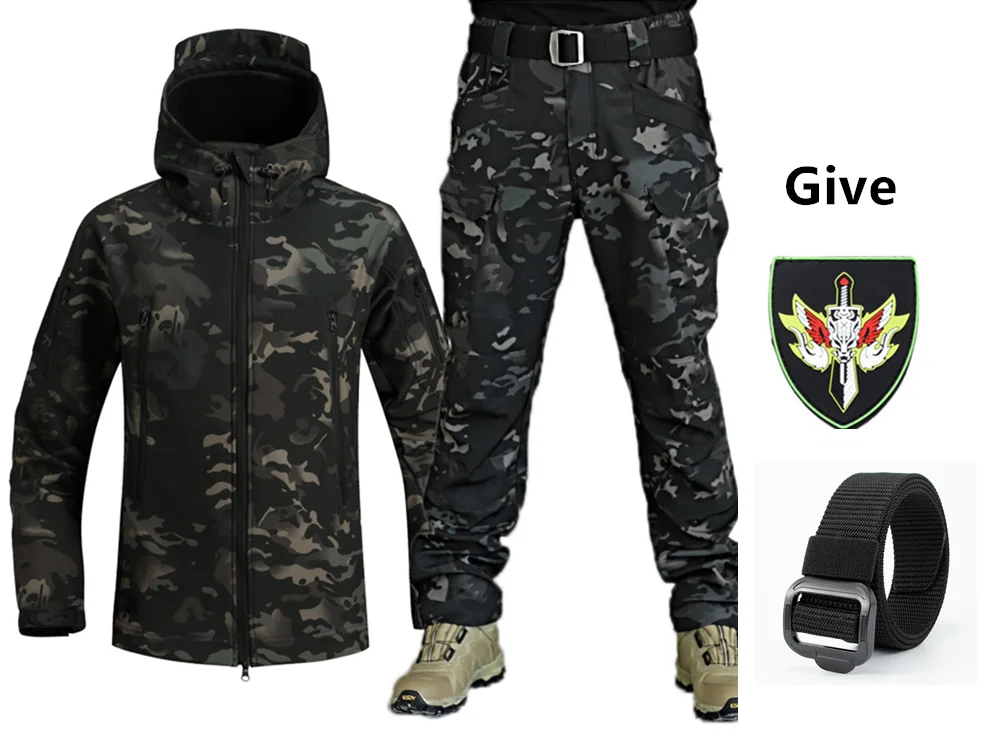 

Подарочный ремень и повязка на руку, зимняя мягкая плюшевая мягкая оболочка акулы, утепленная водонепроницаемая куртка для рыбалки, катания на лыжах и тактических занятий специальными тренировками