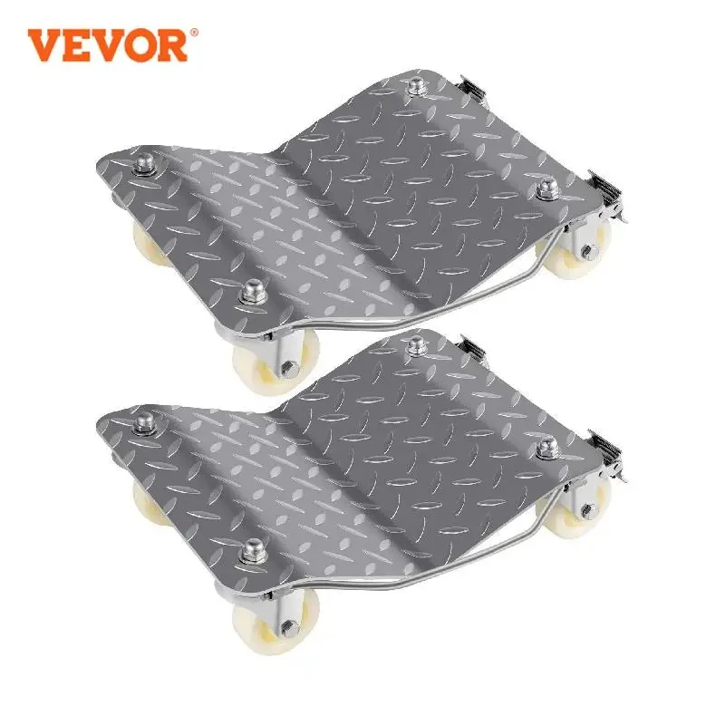 VEVOR Car Tire Wheel Trolley Dollies 2 Pcs Parking Assistant Vehicle Moving Tire Skates with 4 Casters 1100 Lbs Weight Capacity